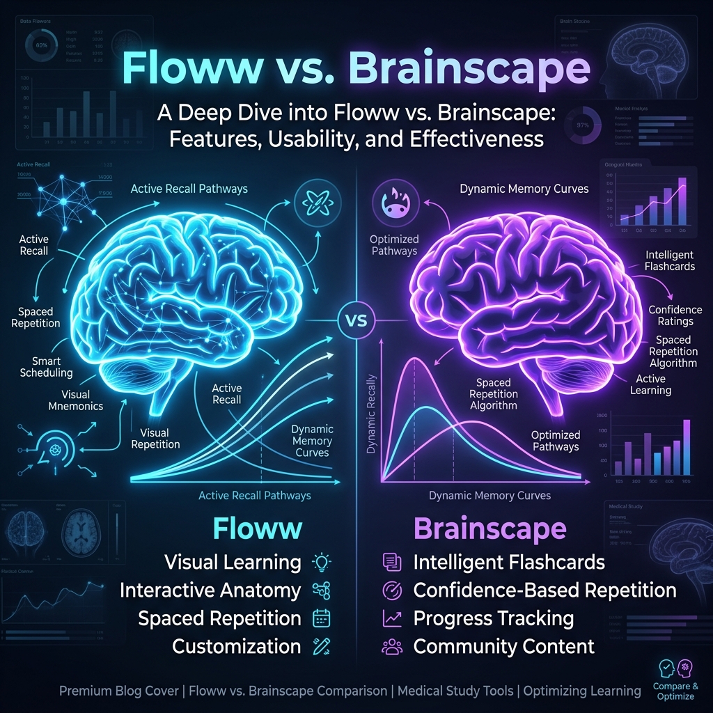 Floww vs Brainscape: Simplicity vs. Medical-Grade Active Recall